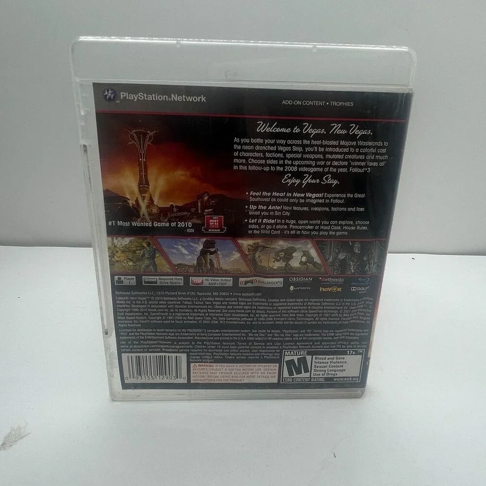 Fallout: New Vegas PS3 (Sony PlayStation 3, 2010) Complete W/ Manual